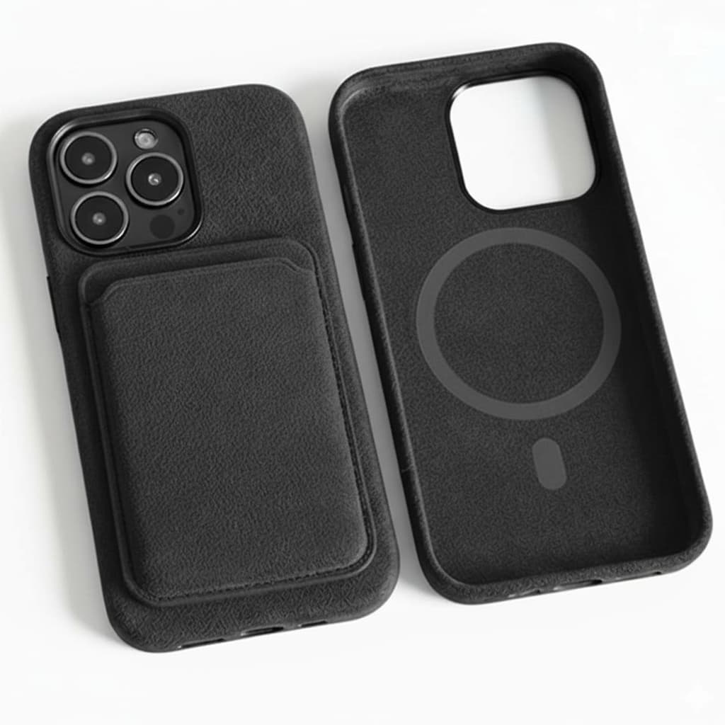 Pixxelcase® Alcantara Leather iPhone Case for 13-16ProMax | DARK GRAY