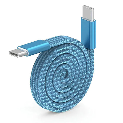 100W Dual Type-C Braided Flat Magnetic Charging Cable 1m/3.3ft