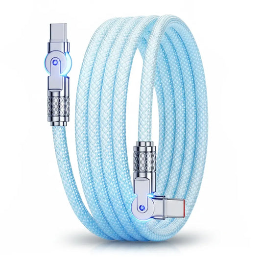 60W-180° Type-C Robust Charging Cable with Fabric Covering