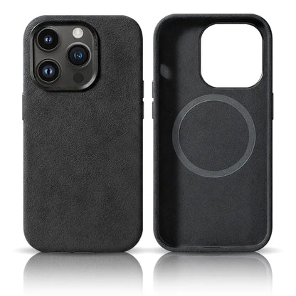 Pixxelcase® Alcantara Leather iPhone Case for 13-16ProMax | DARK GRAY