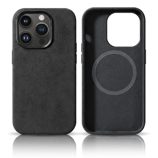 Pixxelcase® Alcantara Leather iPhone Case for 13-16ProMax | DARK GRAY