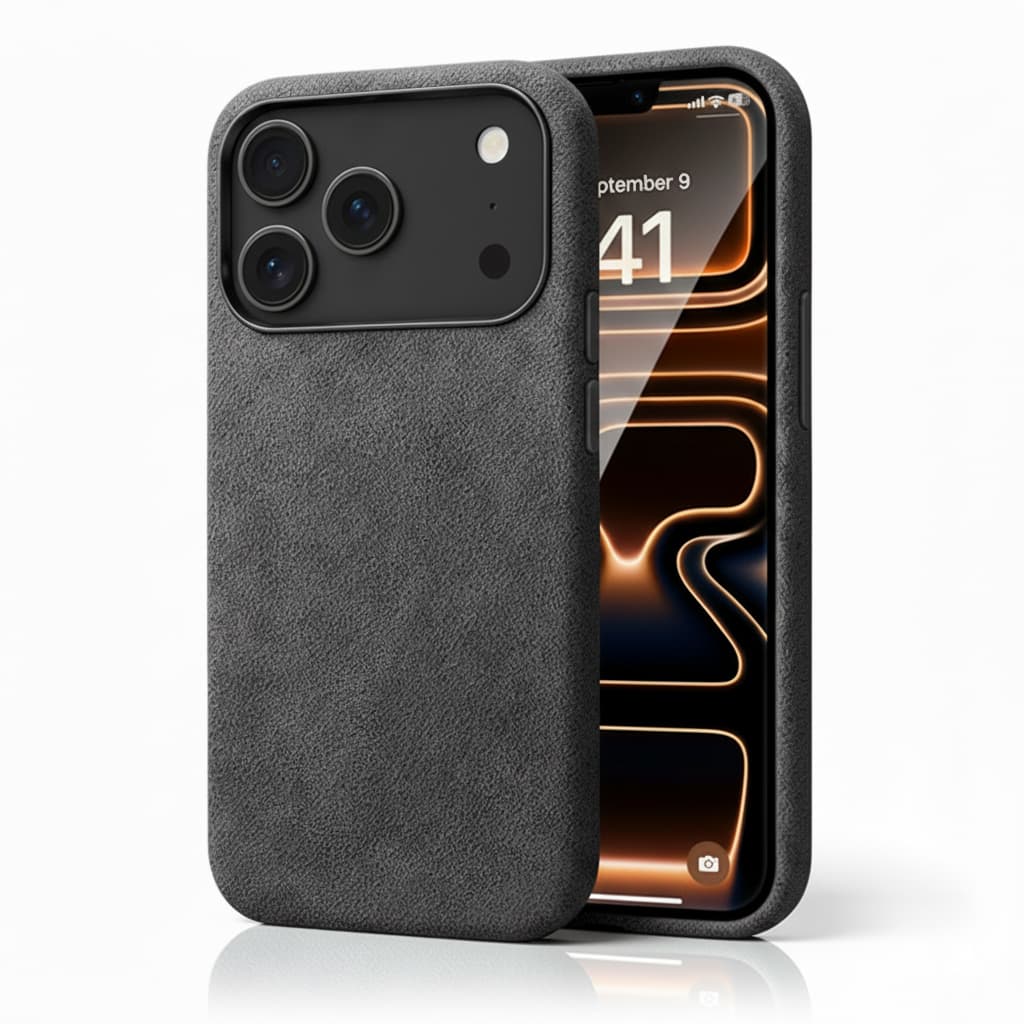 Pixxelcase® Alcantara Leather iPhone Case for 17-17Air | DARK GRAY