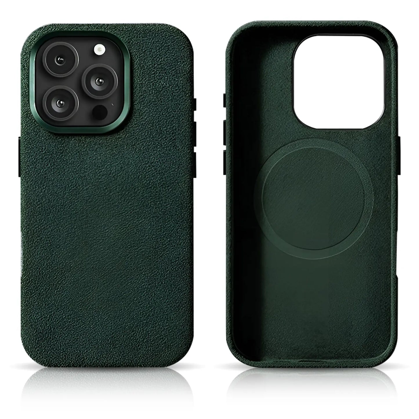Pixxelcase® Alcantara Leather iPhone Case for 13-16ProMax | FOREST GREEN