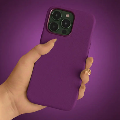 Pixxelcase® Alcantara Leather iPhone Case for 14-16ProMax | PURPLE