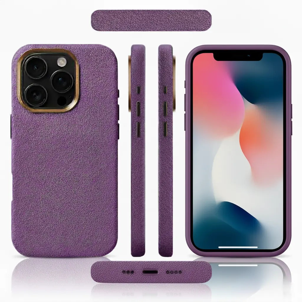 Pixxelcase® Alcantara Leather iPhone Case for 14-16ProMax | PURPLE