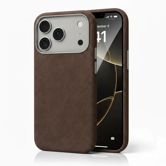 Pixxelcase® Alcantara Leather iPhone Case for 17-17Air | DARK BROWN