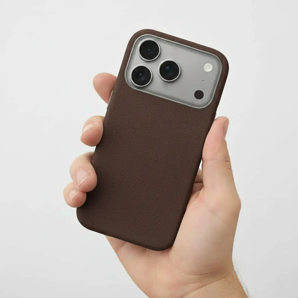 Pixxelcase® Alcantara Leather iPhone Case for 17-17Air | DARK BROWN