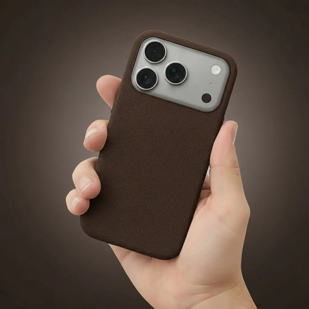 Pixxelcase® Alcantara Leather iPhone Case for 17-17Air | DARK BROWN