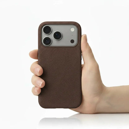 Pixxelcase® Alcantara Leather iPhone Case for 17-17Air | DARK BROWN