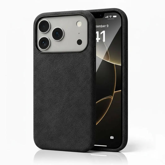 Pixxelcase® Alcantara Leather iPhone Case for 17-17Air | VENOM BLACK