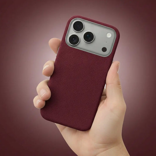 Pixxelcase® Alcantara Leather iPhone Case for 17-17Air | WINE RED