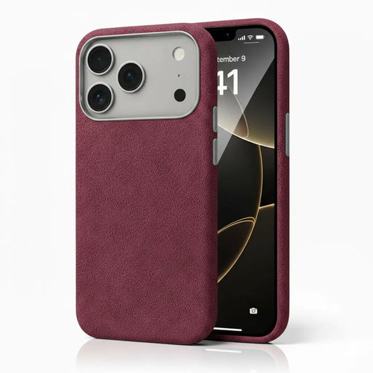 Pixxelcase® Alcantara Leather iPhone Case for 17-17Air | WINE RED
