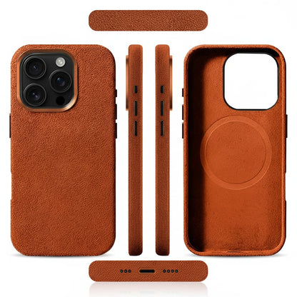 Pixxelcase® Alcantara Leather iPhone Case for 13-16ProMax | HERMES ORANGE