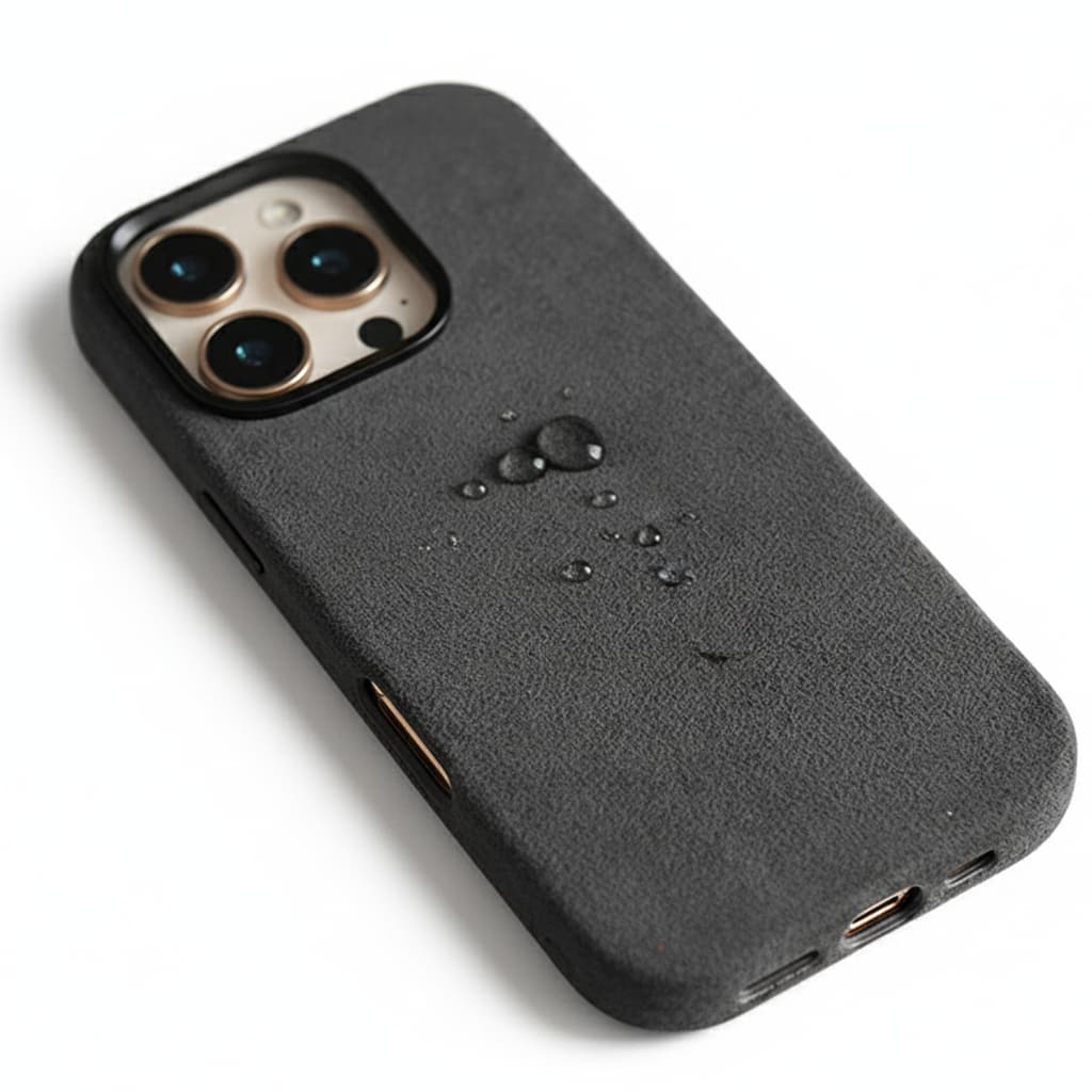 Pixxelcase® Alcantara Leather iPhone Case for 13-16ProMax | DARK GRAY