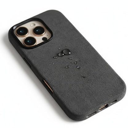 Pixxelcase® Alcantara Leather iPhone Case for 13-16ProMax | DARK GRAY