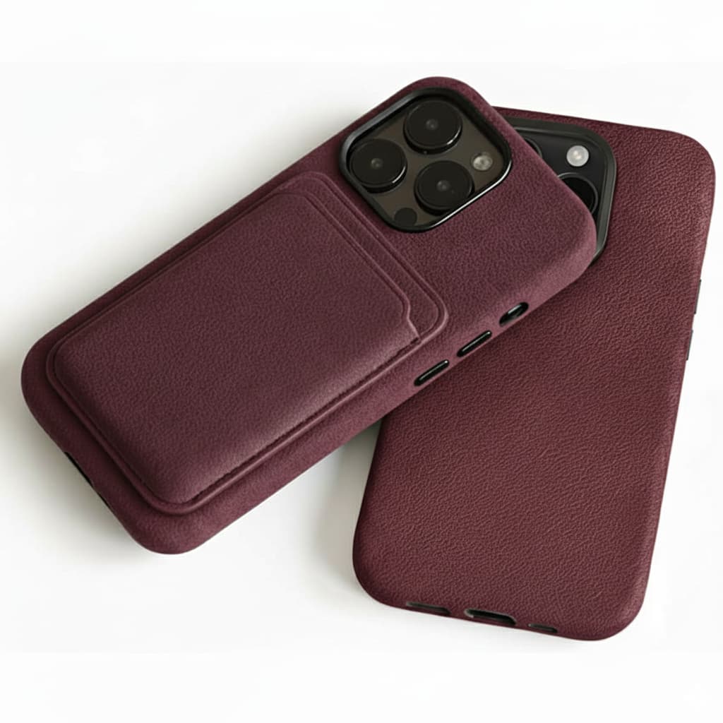 Pixxelcase® Alcantara Leather iPhone Case for 13-16ProMax | WINE RED