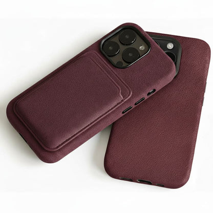 Pixxelcase® Alcantara Leather iPhone Case for 13-16ProMax | WINE RED