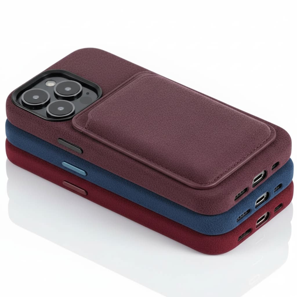 Pixxelcase® Alcantara Leather iPhone Case for 13-16ProMax | WINE RED