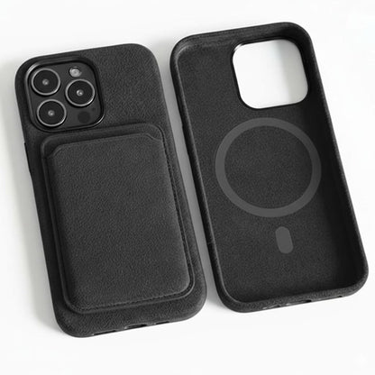 Pixxelcase® Alcantara Leather iPhone Case for 13-16ProMax | DARK GRAY