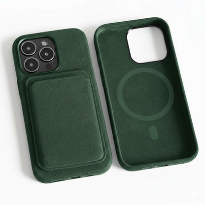 Pixxelcase® Alcantara Leather iPhone Case for 13-16ProMax | FOREST GREEN