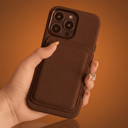 Pixxelcase® Alcantara Leather iPhone Case for 13-16ProMax | DARK BROWN