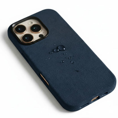 Pixxelcase® Alcantara Leather iPhone Case for 13-16ProMax | OCEAN BLUE