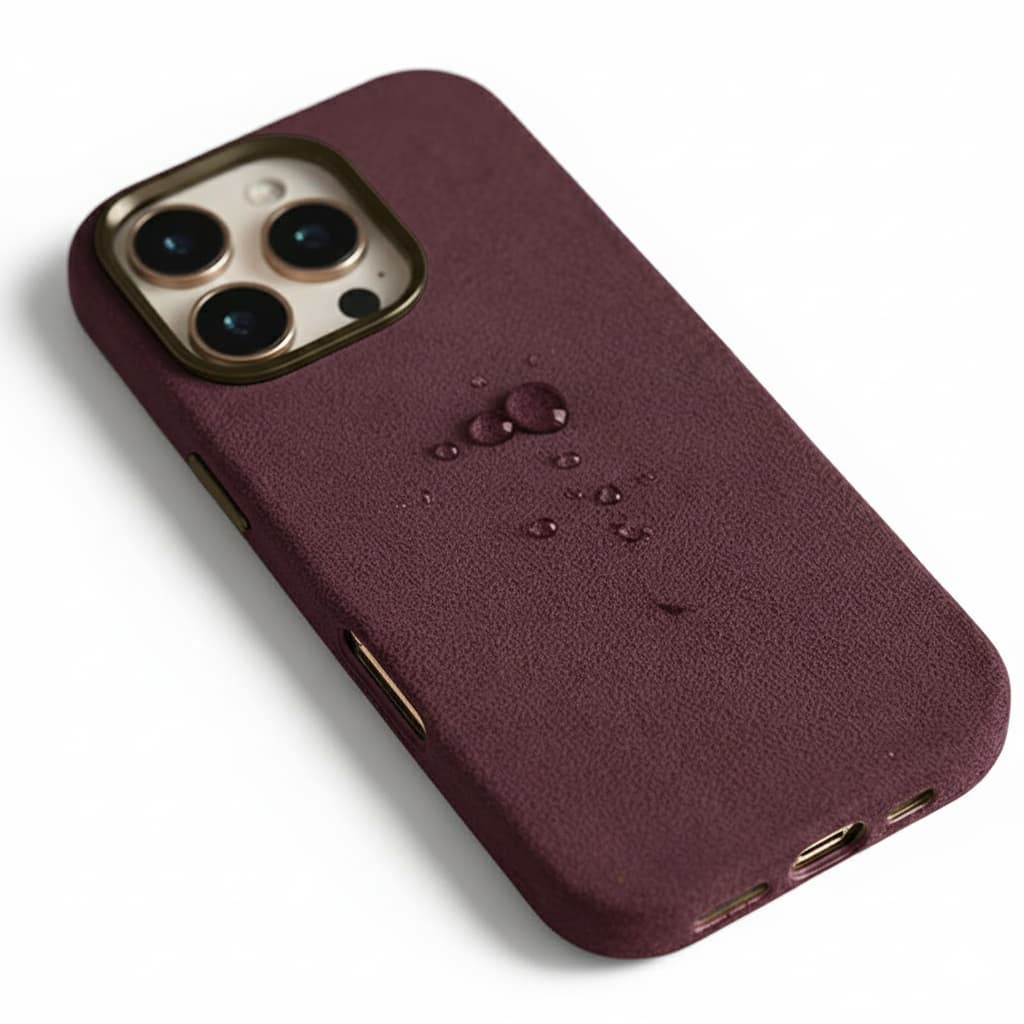 Pixxelcase® Alcantara Leather iPhone Case for 13-16ProMax | WINE RED