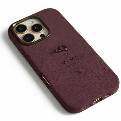 Pixxelcase® Alcantara Leather iPhone Case for 13-16ProMax | WINE RED