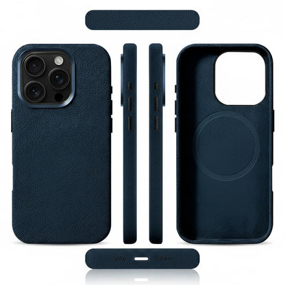 Pixxelcase® Alcantara Leather iPhone Case for 13-16ProMax | OCEAN BLUE