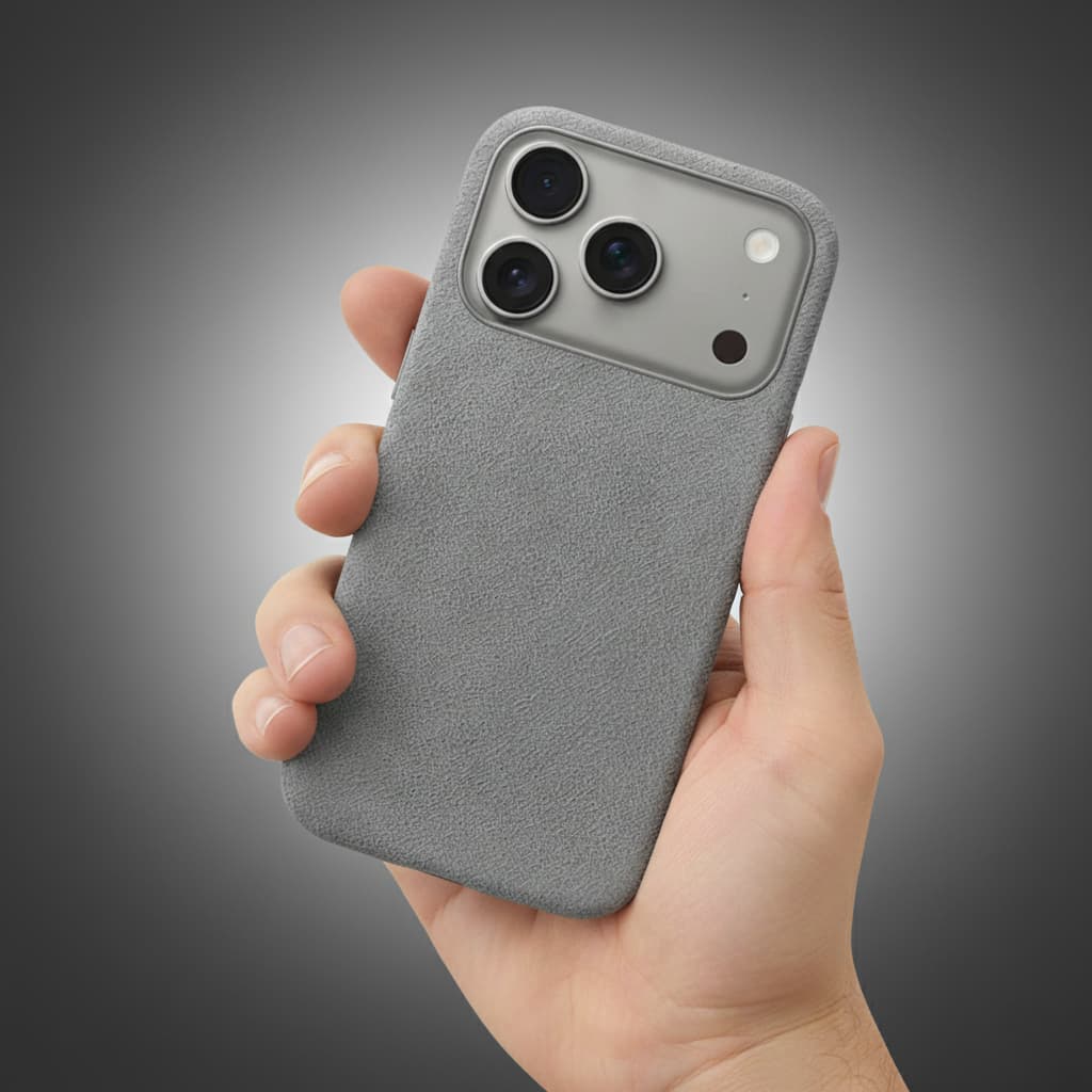 Pixxelcase® Alcantara Leather iPhone Case for 17-17Air | SILVER GRAY