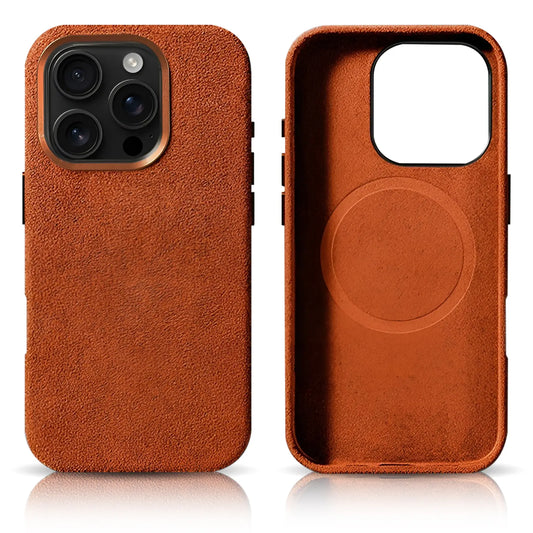 Pixxelcase® Alcantara Leather iPhone Case for 13-16ProMax | HERMES ORANGE