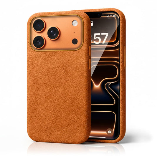 Pixxelcase® Alcantara Leather iPhone Case for 17-17Air | HERMES ORANGE