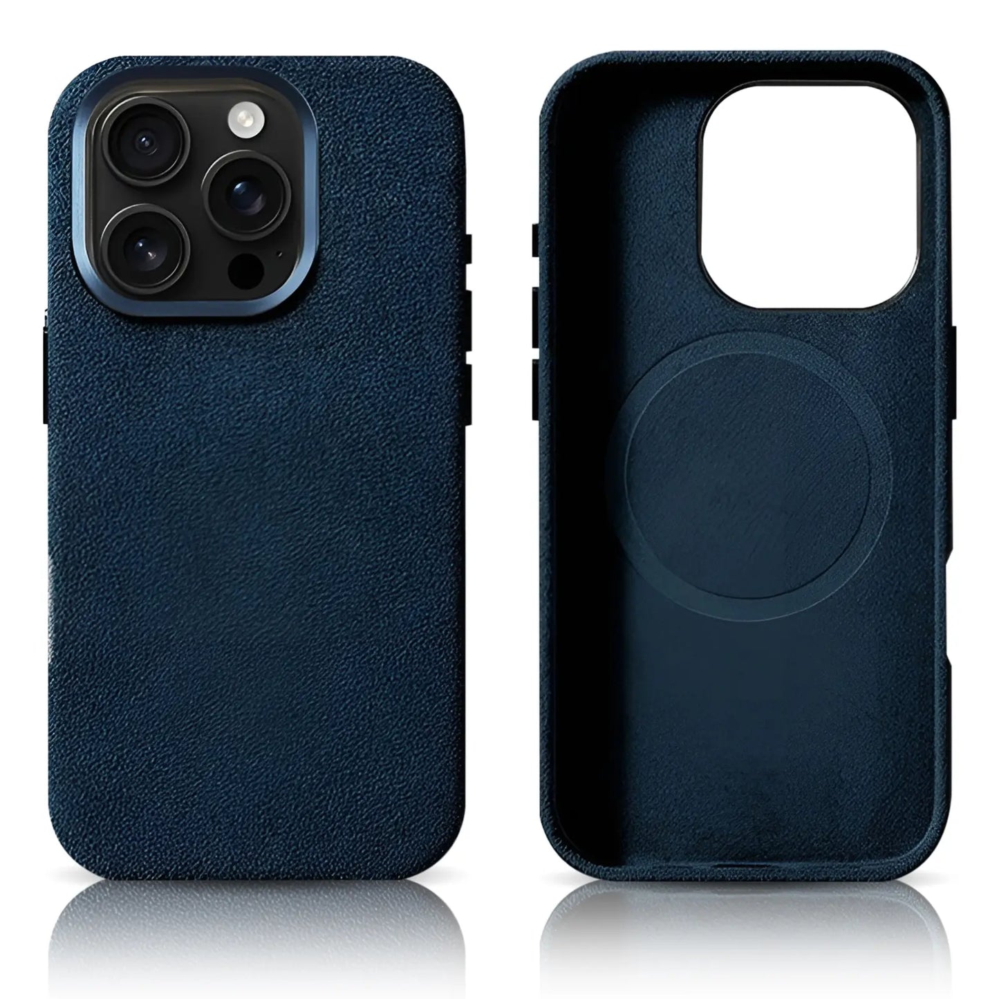 Pixxelcase® Alcantara Leather iPhone Case for 13-16ProMax | OCEAN BLUE