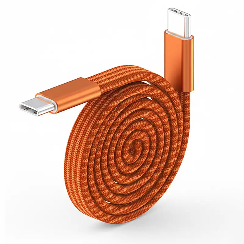 100W Dual Type-C Braided Flat Magnetic Charging Cable 1m/3.3ft