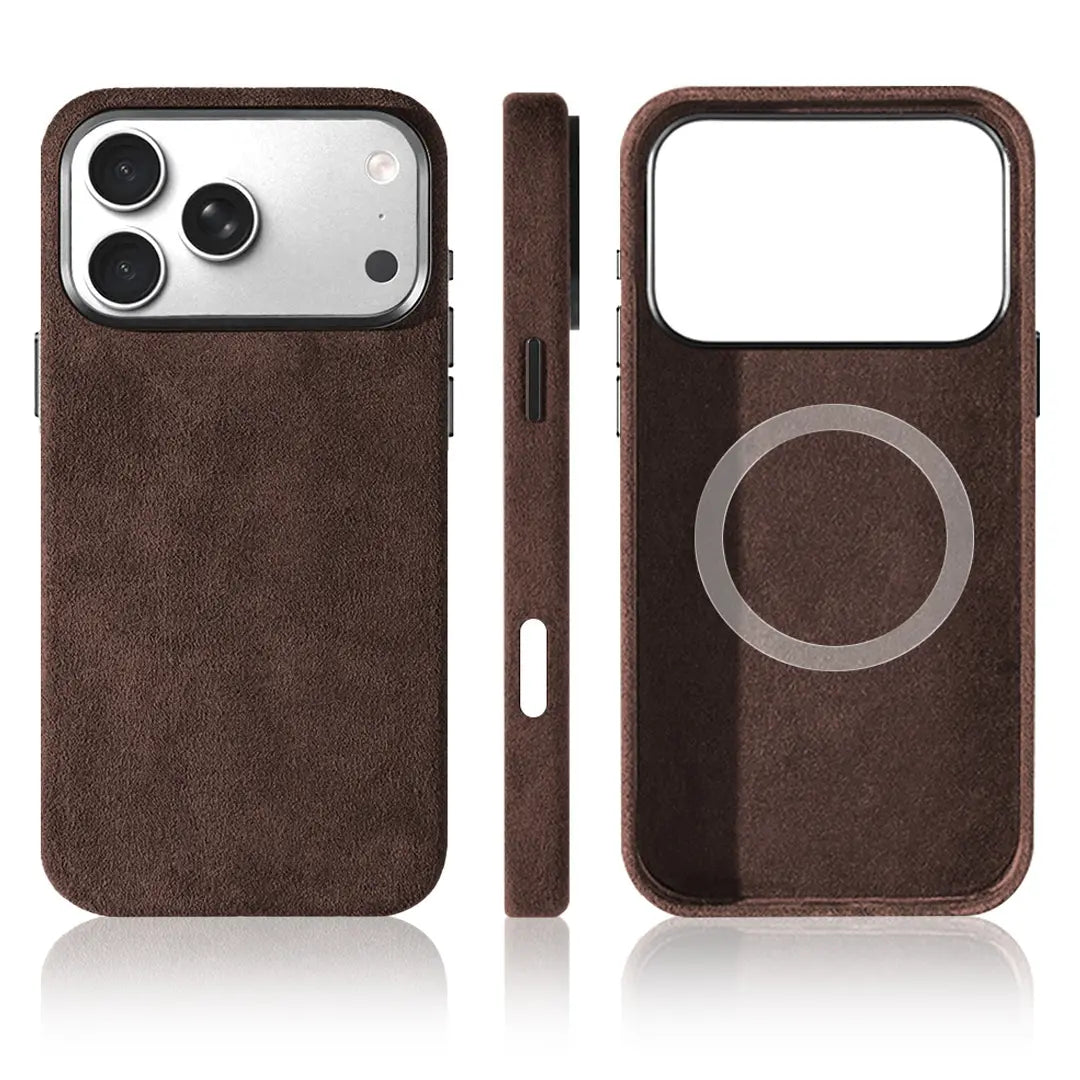 Pixxelcase® Alcantara Leather iPhone Case for 17-17Air | DARK BROWN